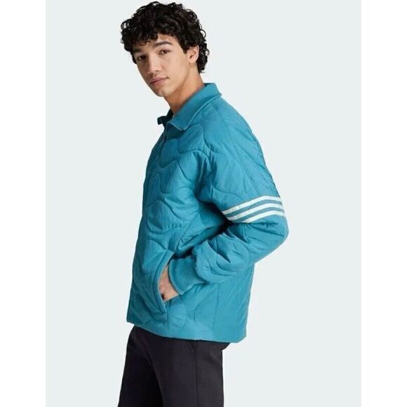 Adidas‎ Neuclassics Quilted Jacket NWT Men's Medium Arctic Fusion Full Zip Coat - Picture 3 of 16